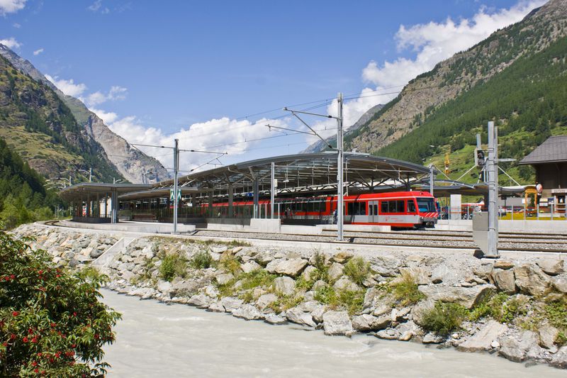 Täsch station, Switzerland near the Matterhorn